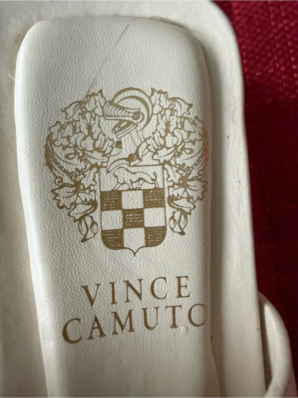 Vince Camuto Ivory Leather Buckle Toe-Loop Slide Sandals